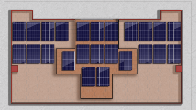 Chahar Bagh West End rooftop solar panel layout